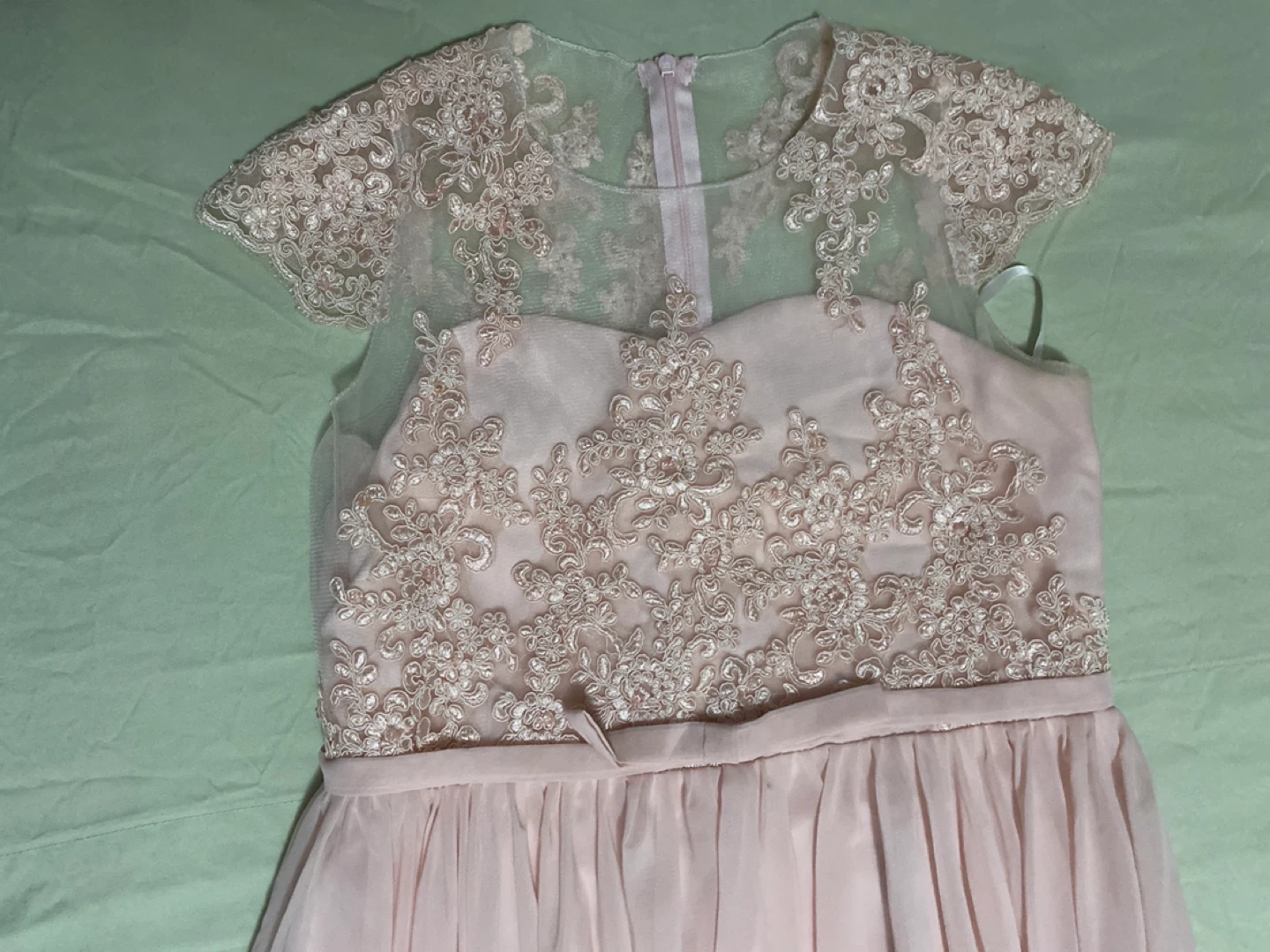 Pink Lace Overlay Dress