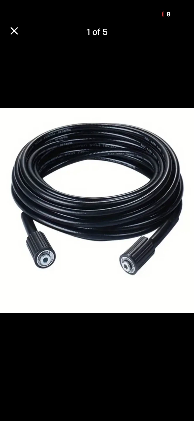 NewBlack Pressure Washer Hose M22 14mm - 27Feet