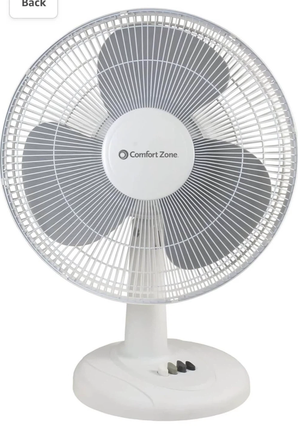 New Comfort Zone 16" Oscillating Table Fan