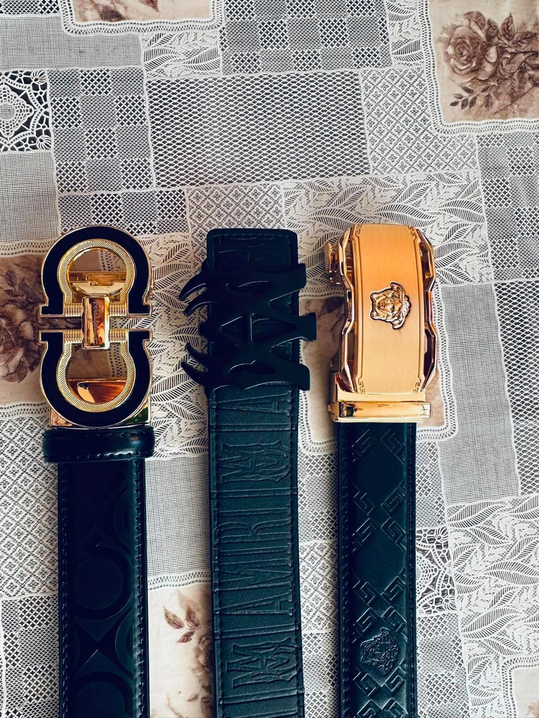 Assorted Designer Belts - Burberry, Versace, Ferragamo, Moncler - photo 4