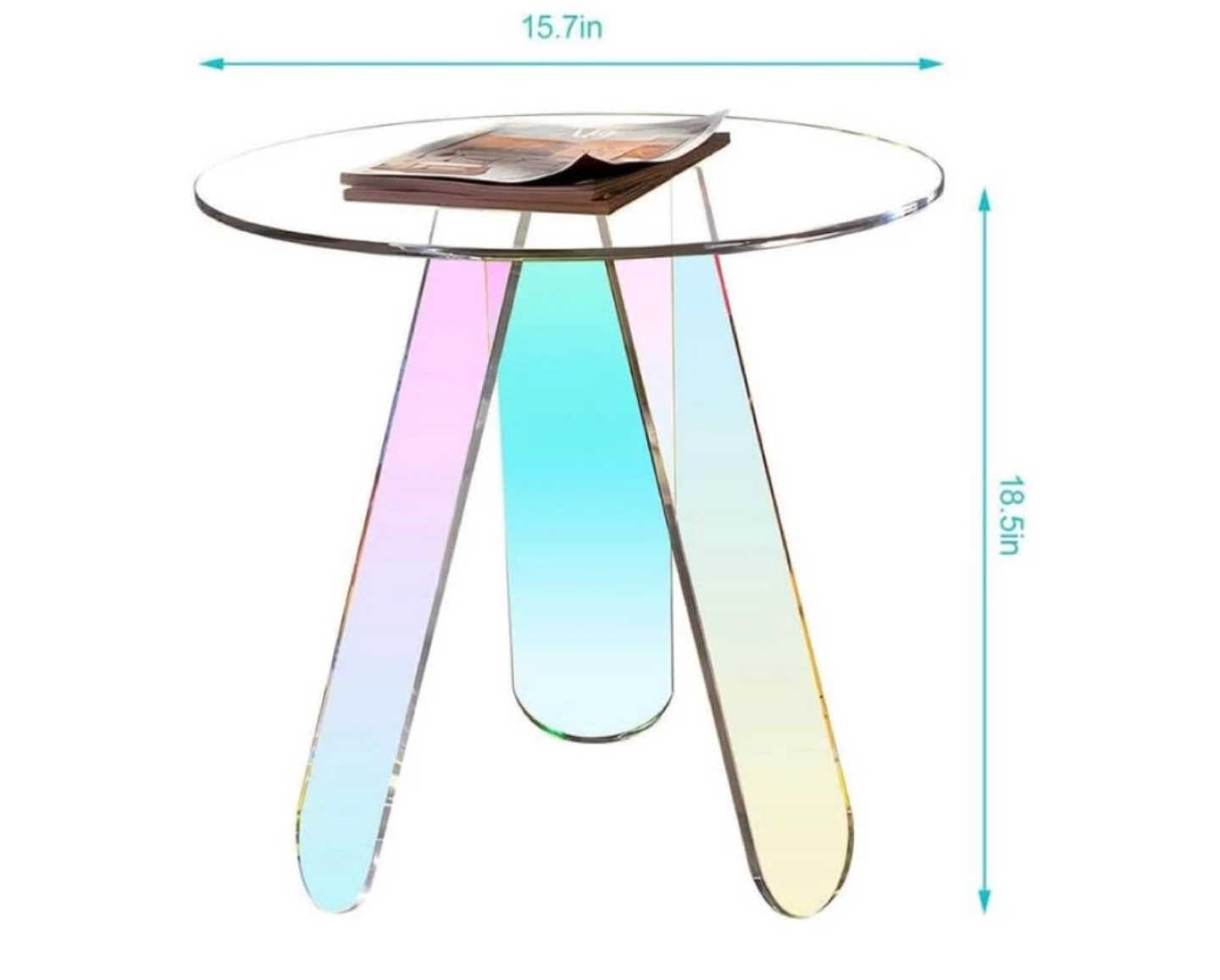 New Acrylic Iridescent Side Table - photo 2