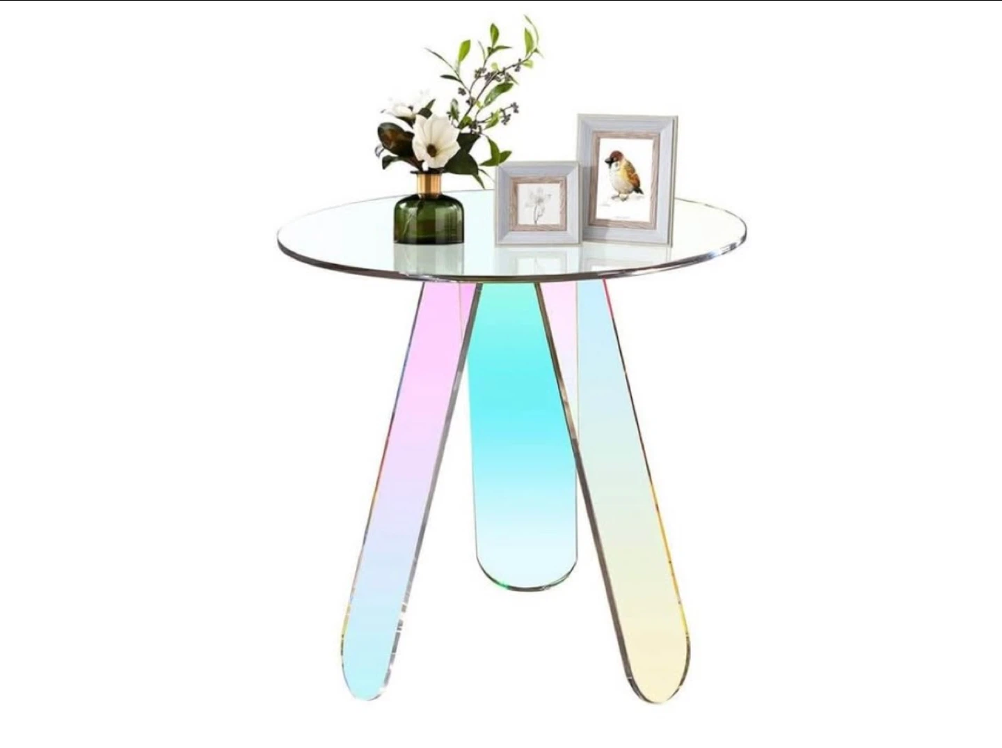 New Acrylic Iridescent Side Table
