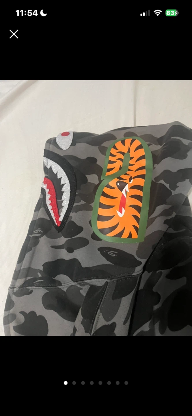 A Bathing Ape Camo Shark Zip-Up Hoodie