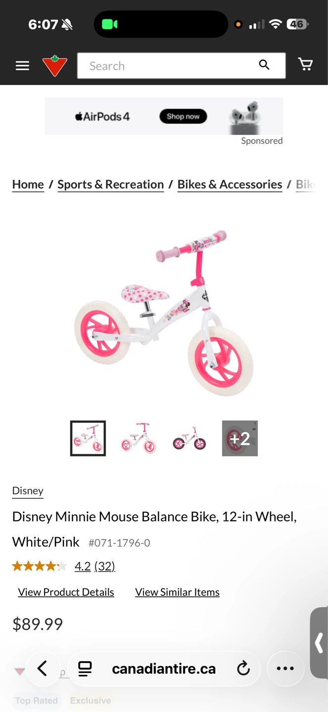 Minnie Mouse Balance Bike - photo 2