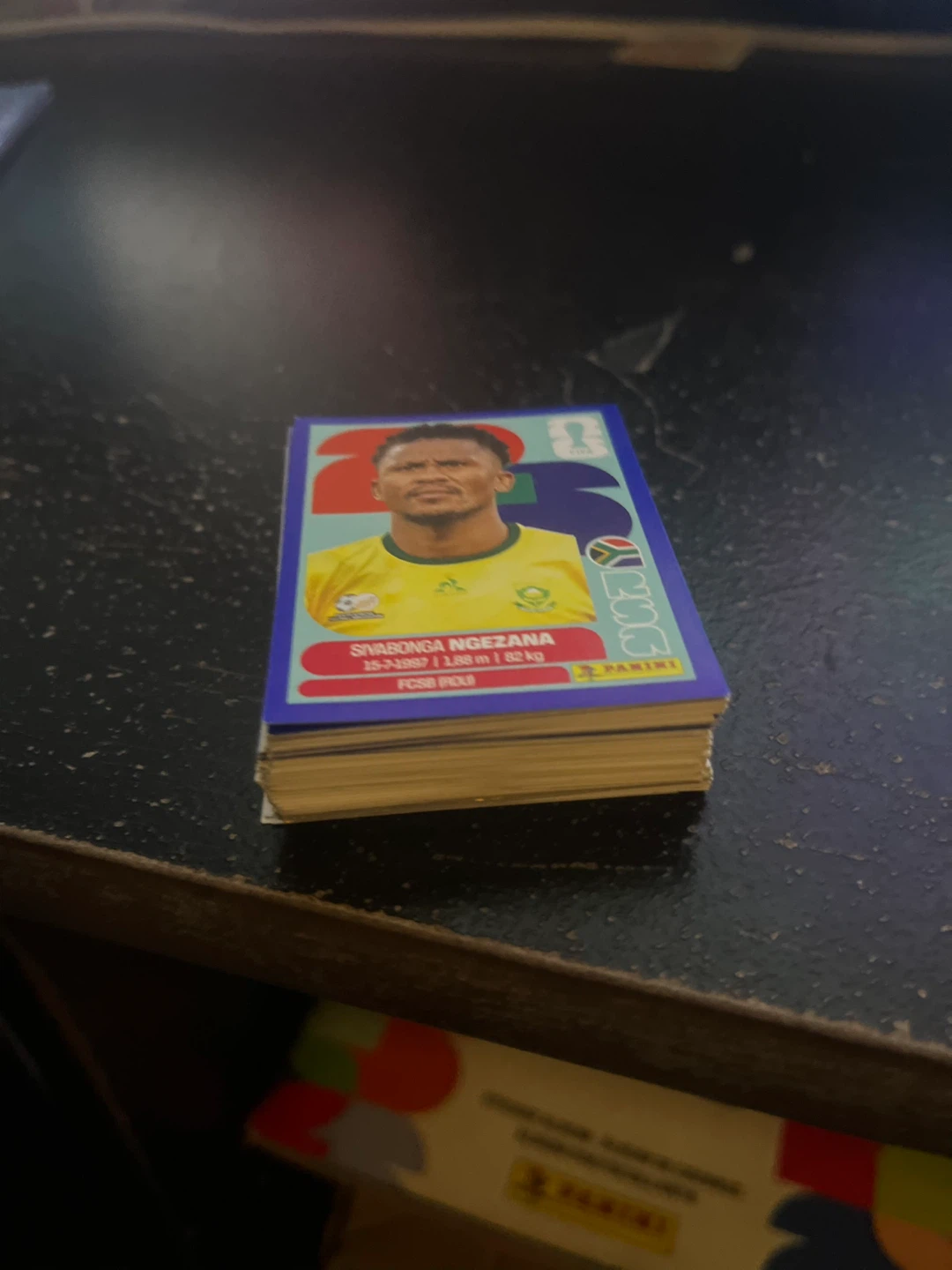 Panini FIFA trading card stack 100 stickers