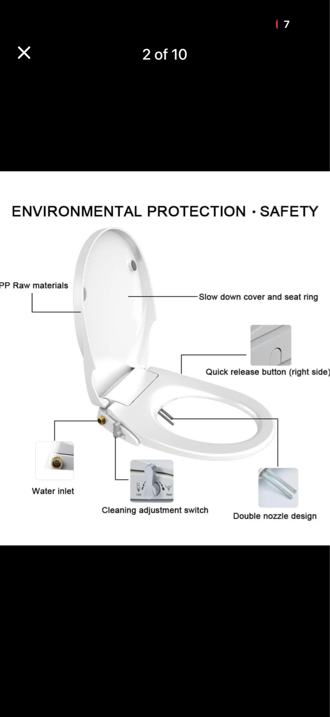 New GEOATON Bidet Toilet Seat with Dual Nozzle - photo 3