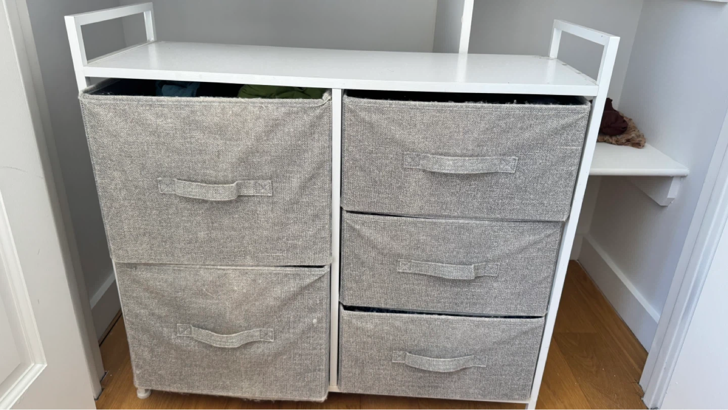 Fabric Storage Drawers with White Frame