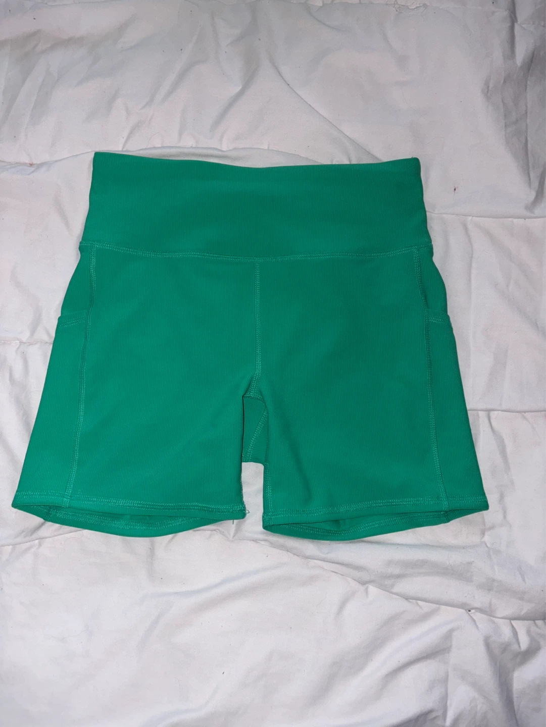 Green Ribbed Bike Shorts size M