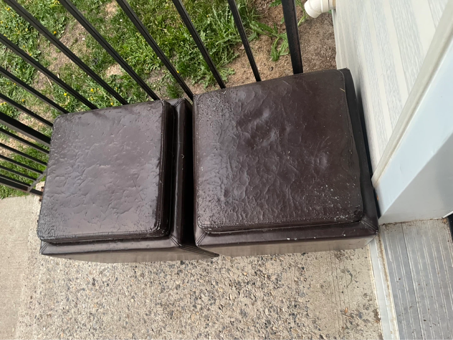 Set of 2 Brown Storage Ottomans