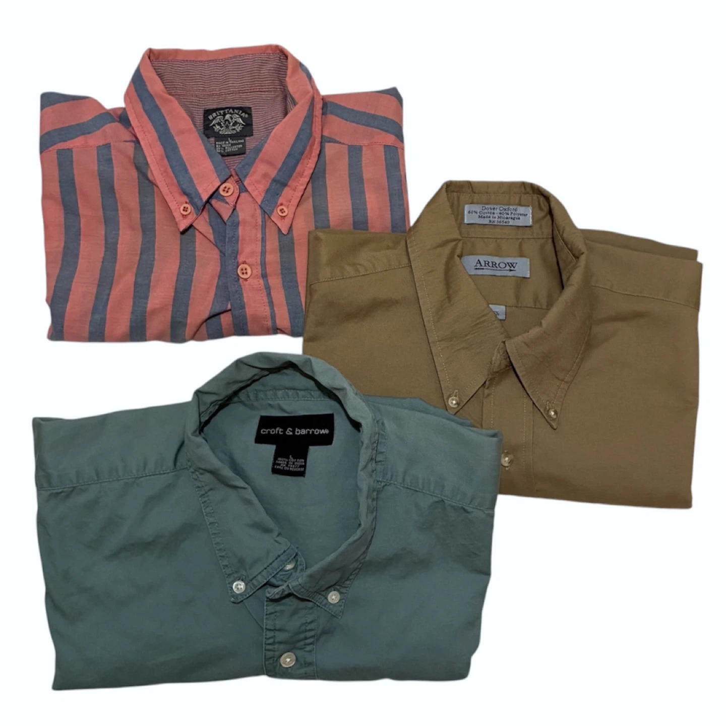 Men’s Vintage Short Sleeve Button Down Shirt 3 PC Bundle Large - photo 2
