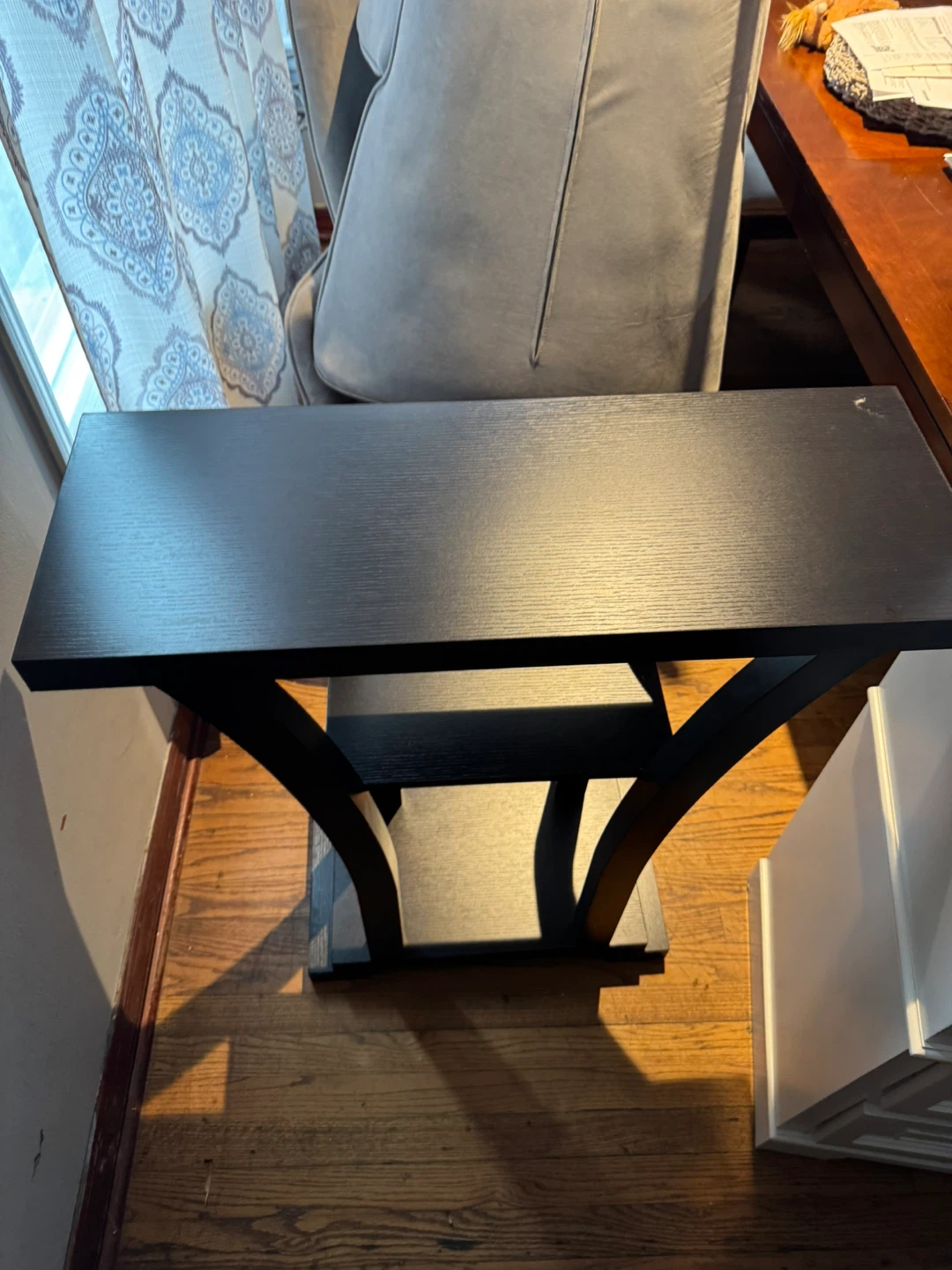 Black Console Table with Shelf - photo 3