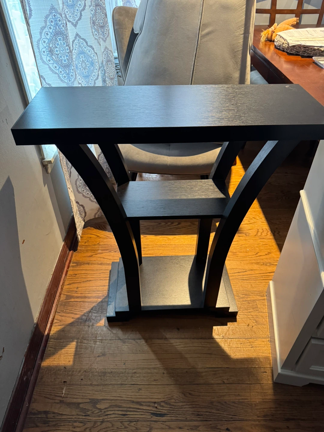 Black Console Table with Shelf - photo 2