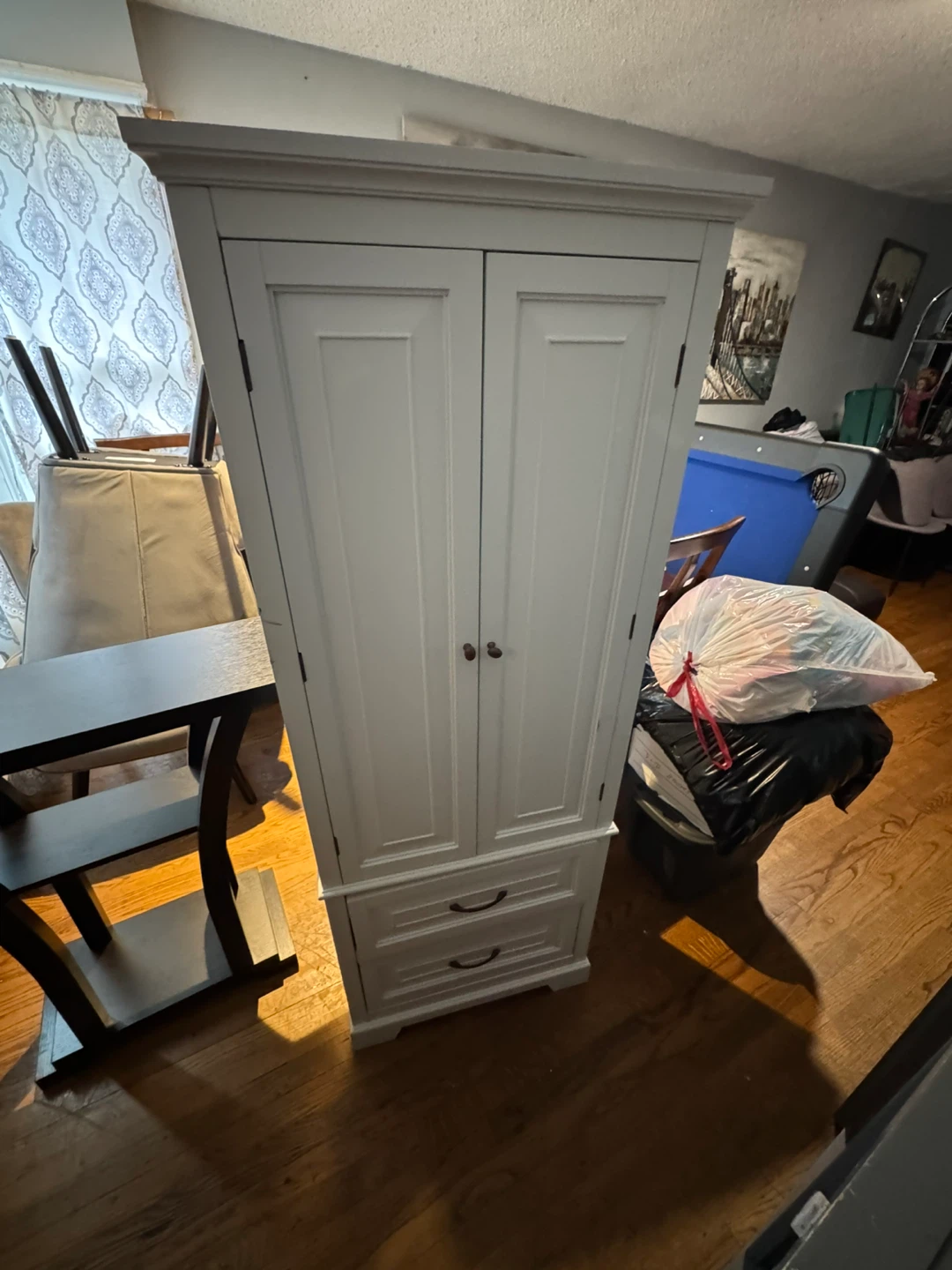 White Storage Cabinet with Drawers