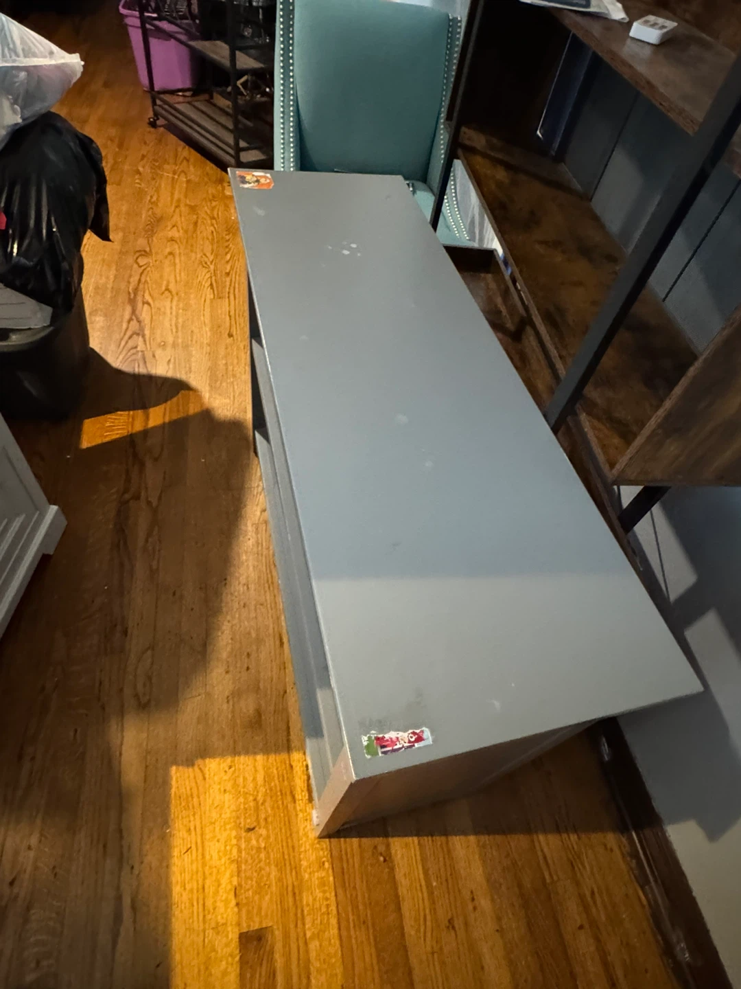 Gray 3-Shelf Bookshelf - photo 2
