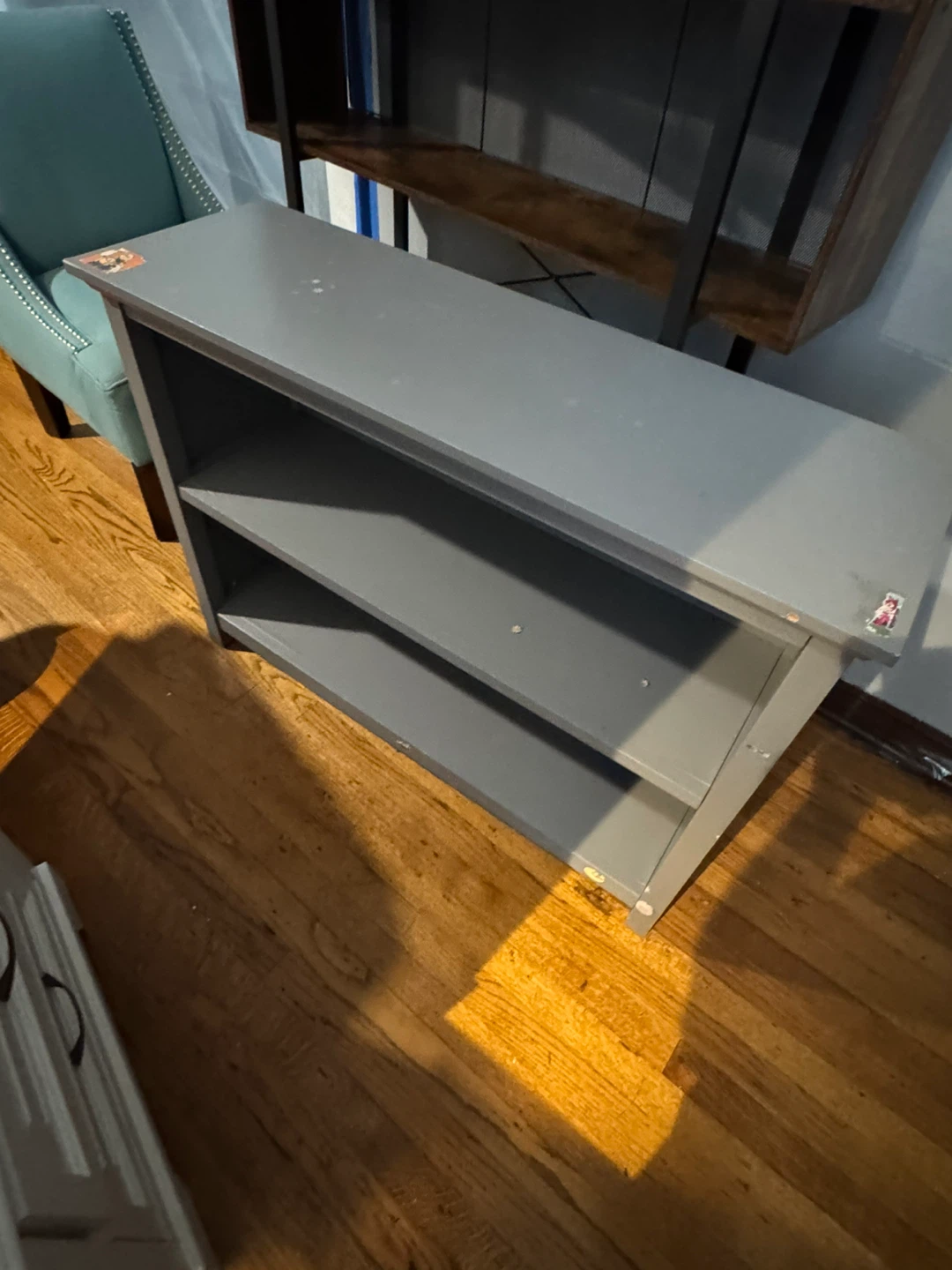 Gray 3-Shelf Bookshelf