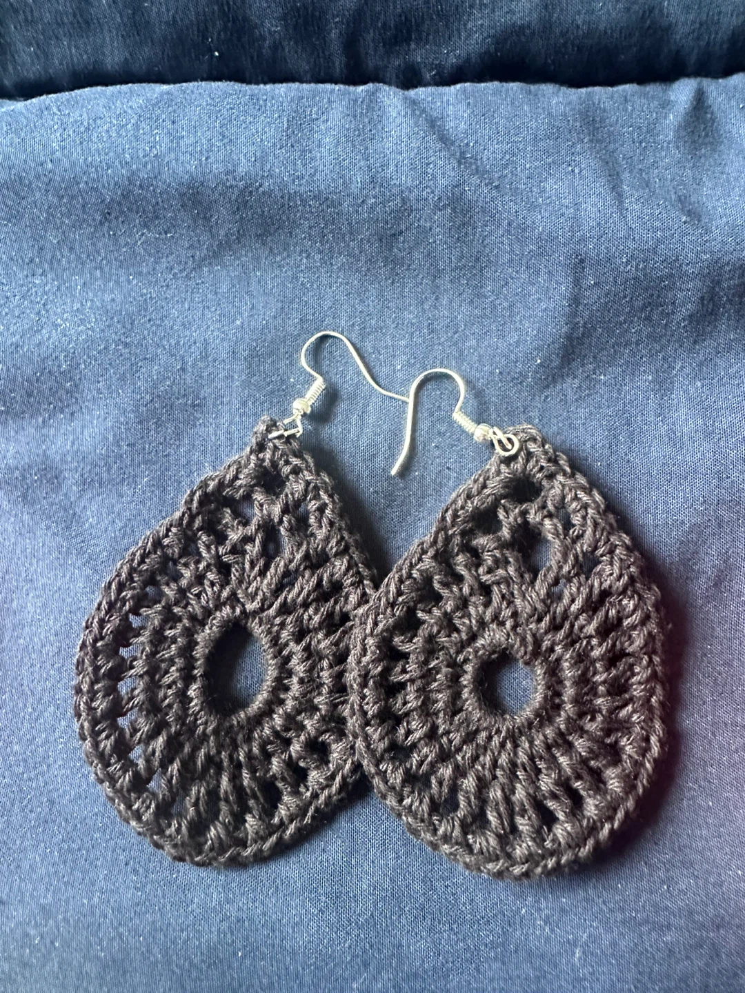 Crocheted Teardrop Earrings