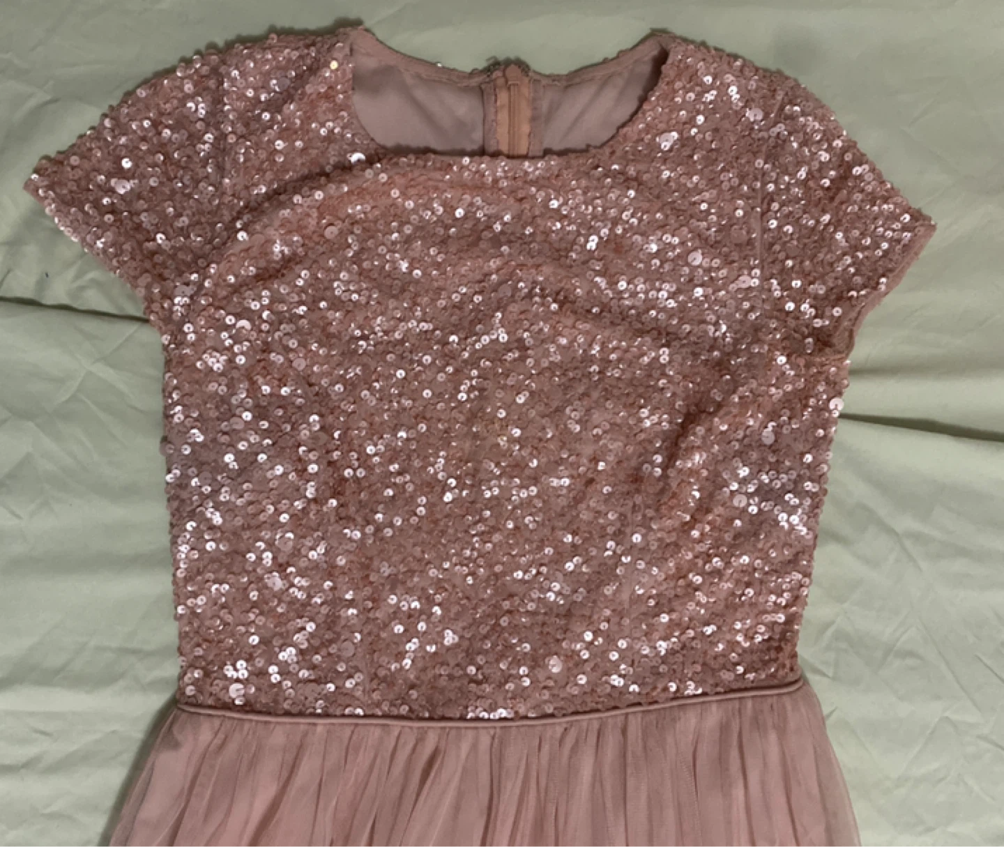 Adrianna Papell Sparkly Pink Sequin Tulle Dress