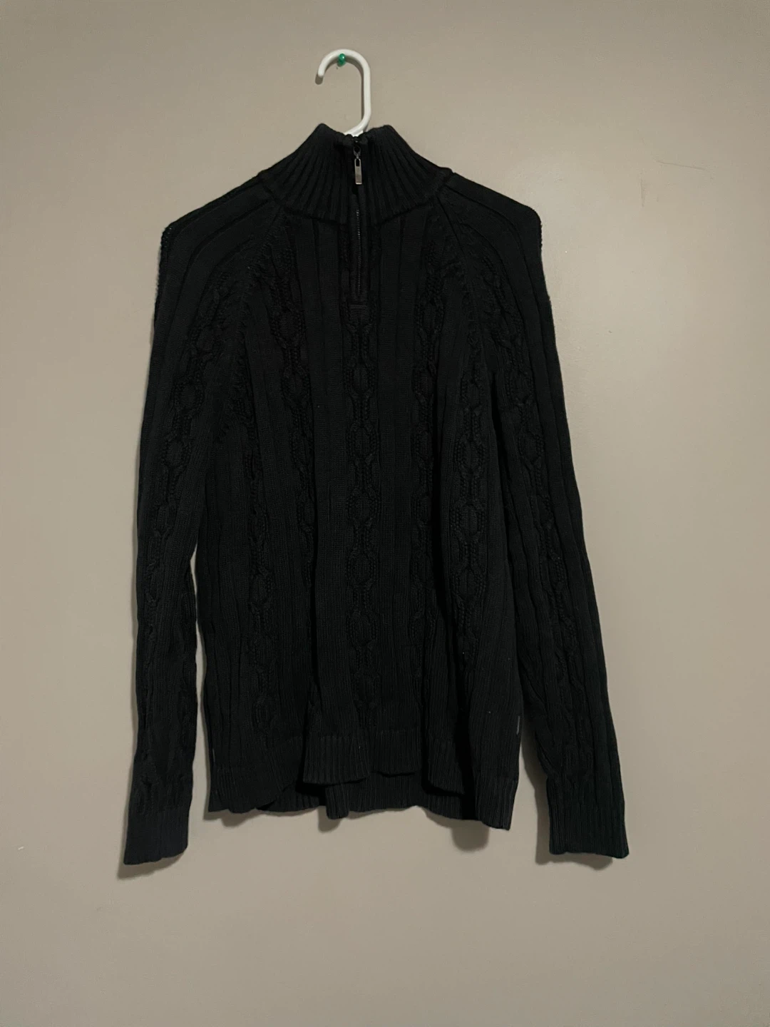 Mexx dark grey Cable Knit Zip-Up Sweater