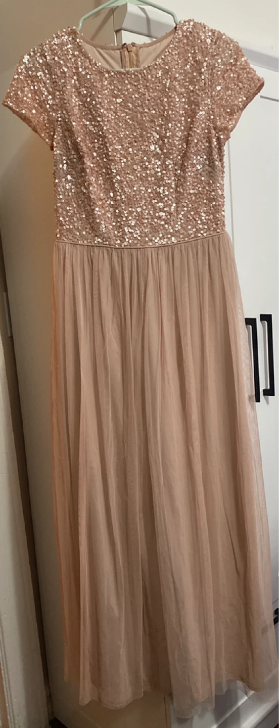 Adrianna Papell Sparkly Pink Sequin Tulle Dress - photo 3
