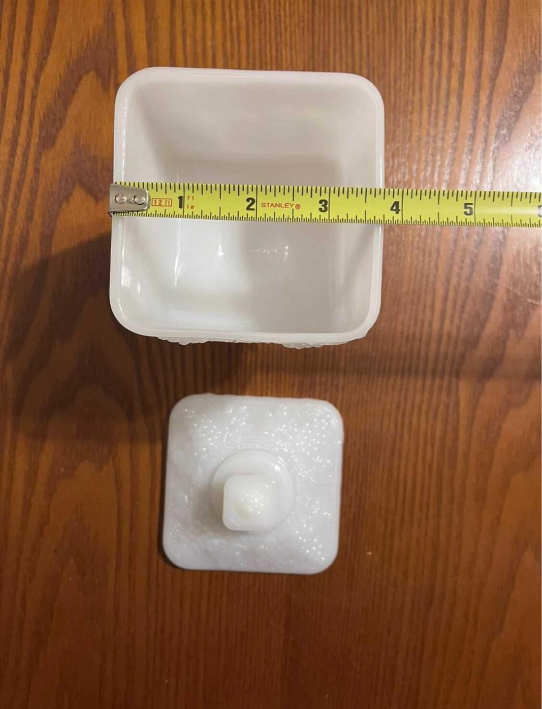 VINTAGE ANCHOR HOCKING WHITE MILK GLASS CANDY DISH - photo 4