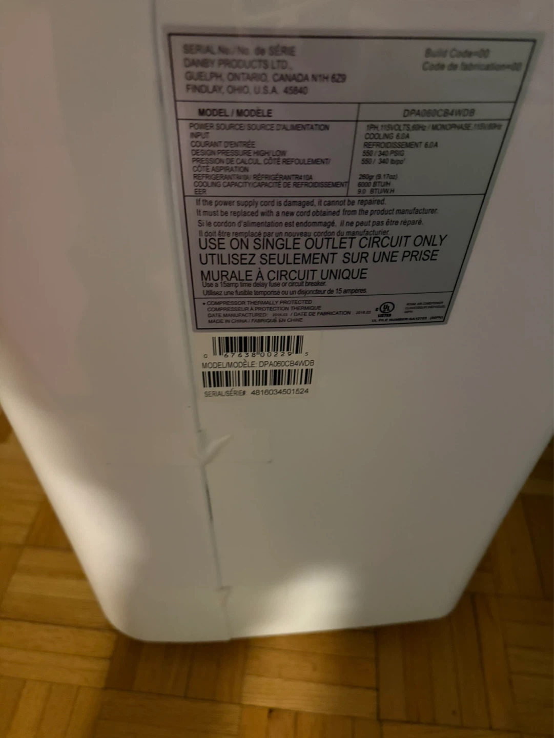 Danby Portable Air Conditioner