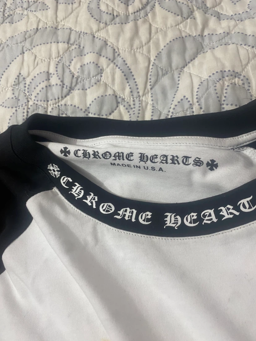 Chrome Hearts Long Sleeve Raglan T-Shirt White Black Size S - photo 2