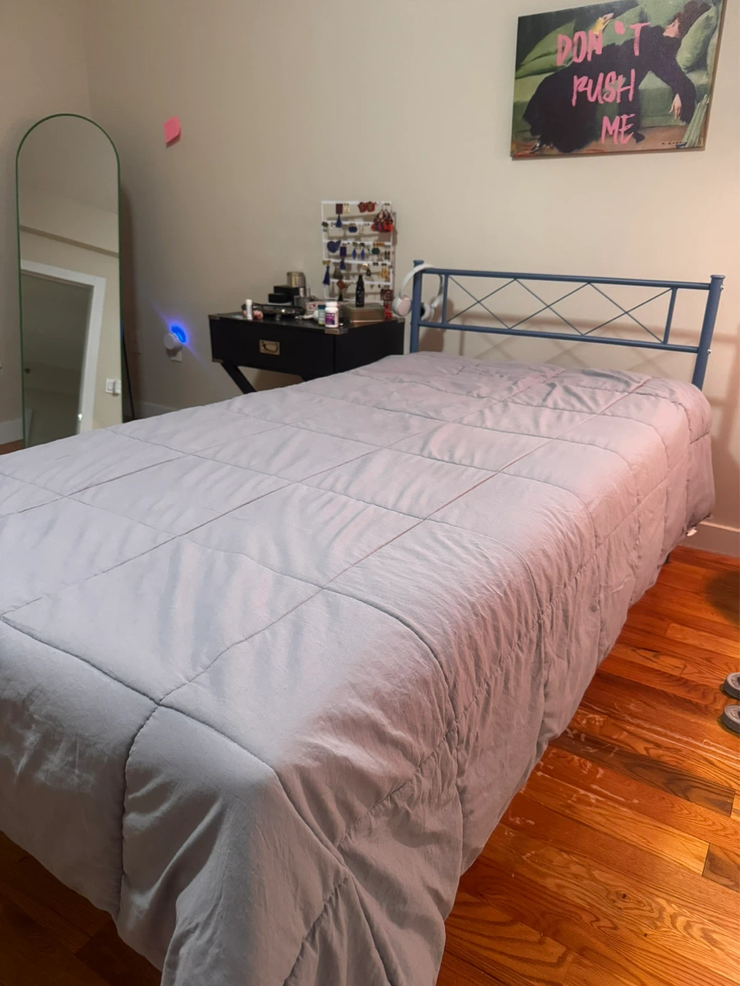 Blue Metal Bed Frame+ mattress