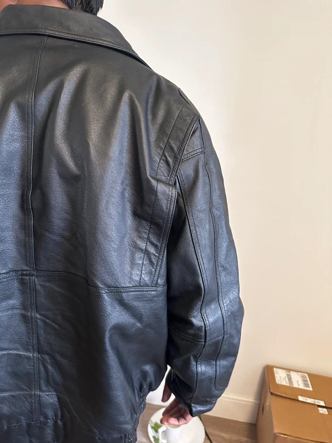 Protocol Black Leather Jacket L/G (42-44)