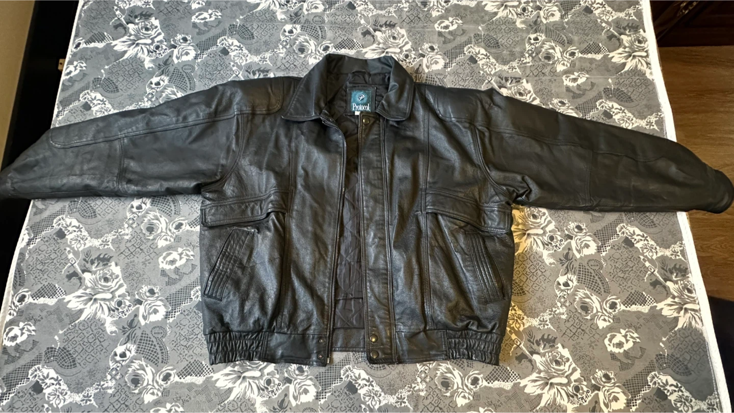 Protocol Black Leather Jacket L/G (42-44) - photo 2