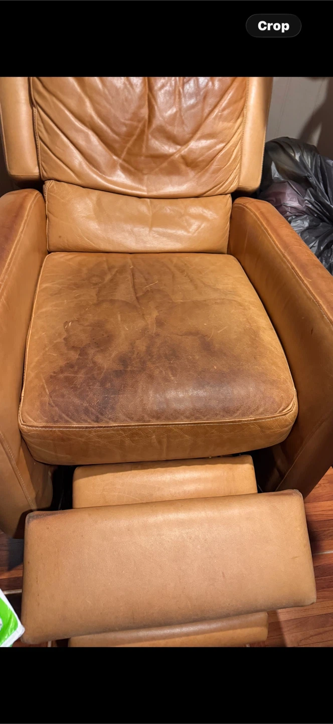 Tan Leather Recliner Chair - photo 4