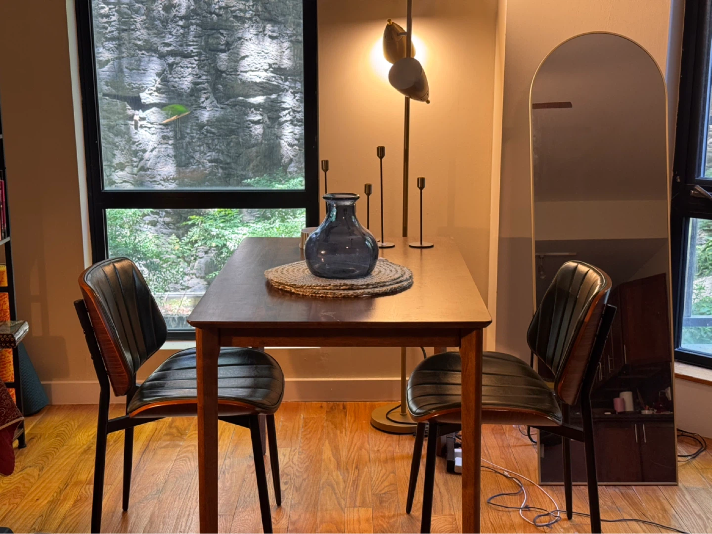 Dark Wood Dining Table with Chairs - photo 2