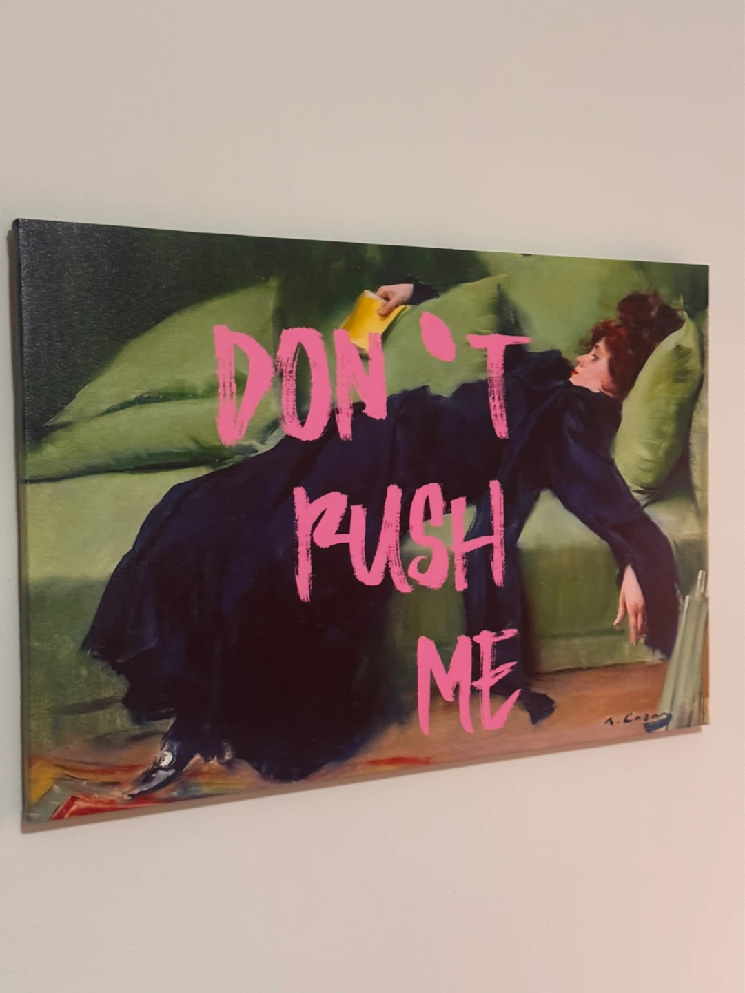 Funny Wall Art "Don't Push Me" Canvas