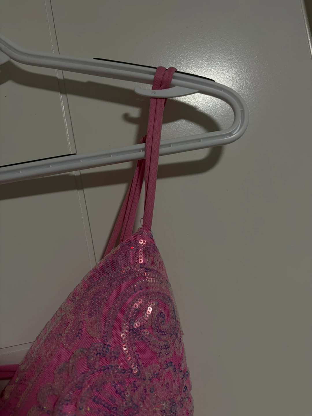 pink backless sequin glittery prom dress - photo 3
