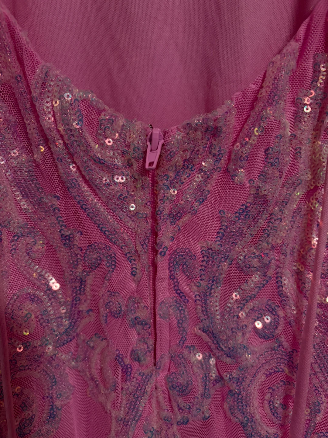 pink backless sequin glittery prom dress - photo 4
