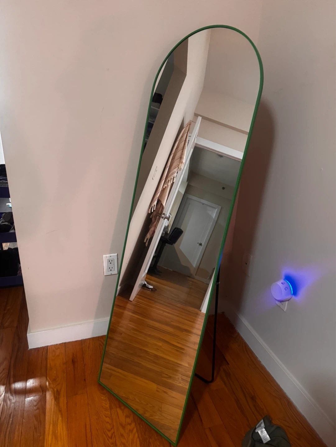 Full Length Arch Mirror with Green Frame