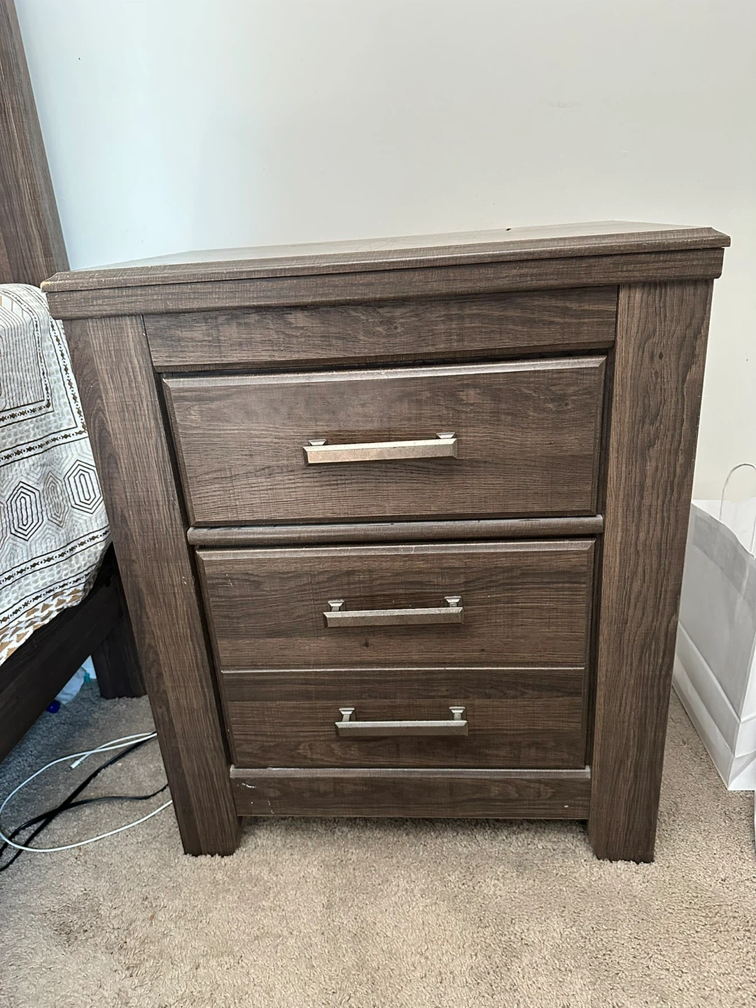Wooden Bed Frame and Nightstands - photo 2