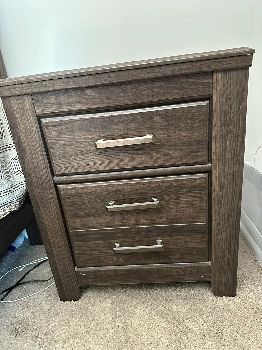 Wooden Bed Frame and Nightstands - photo 3