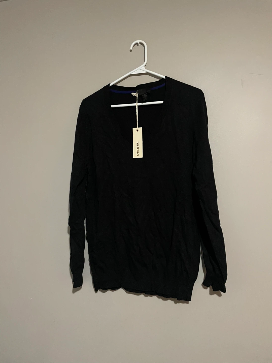 Diesel Black V-Neck Sweater