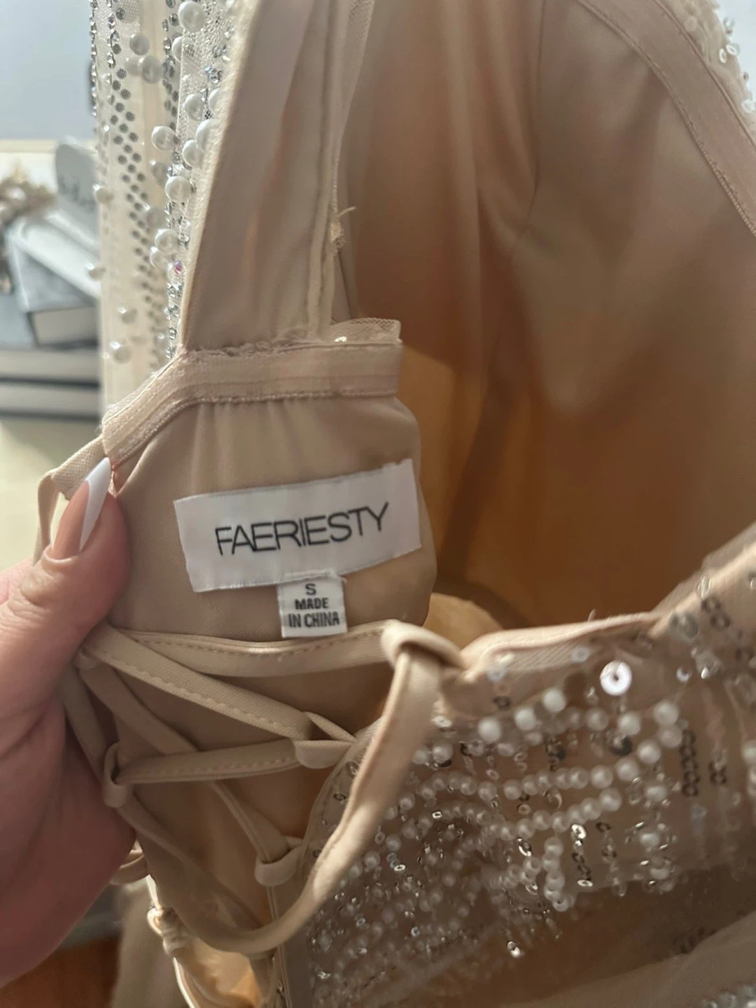 Faeriesty Embellished Gown with Cape - Size S - photo 2