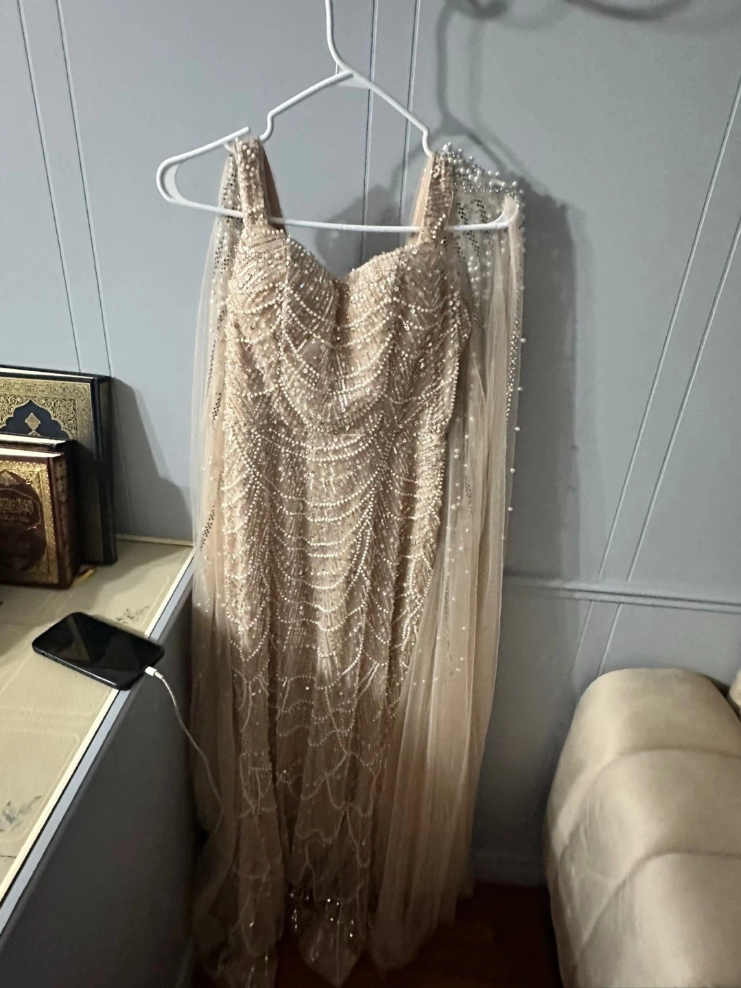 Faeriesty Embellished Gown with Cape - Size S - photo 3