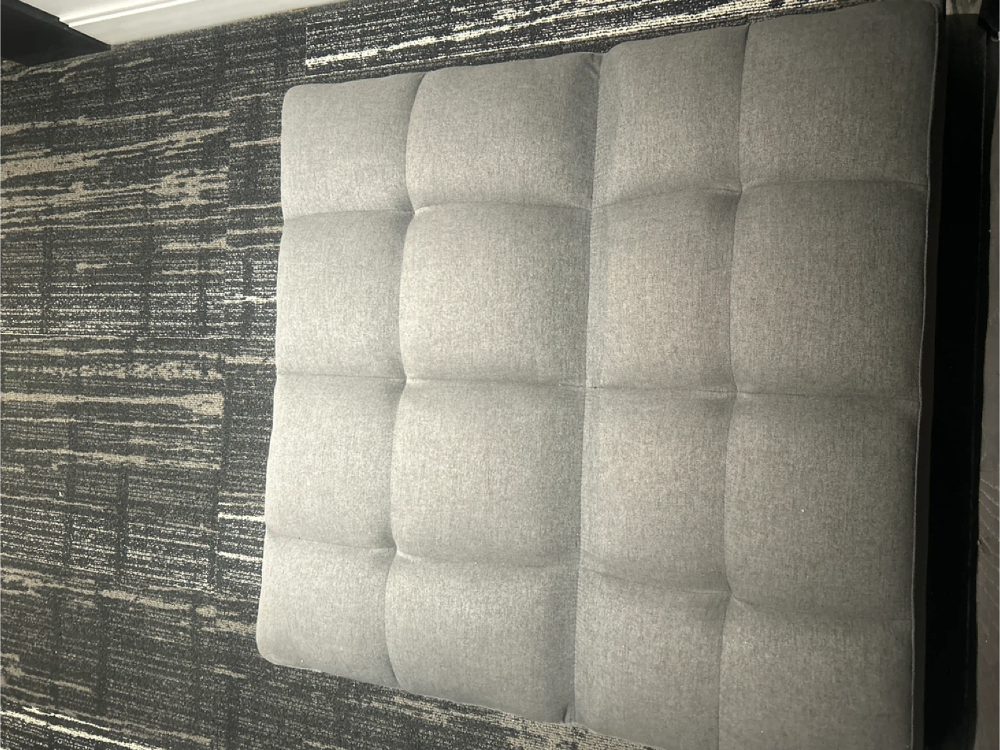 Grey Tufted Floor Couch - photo 2