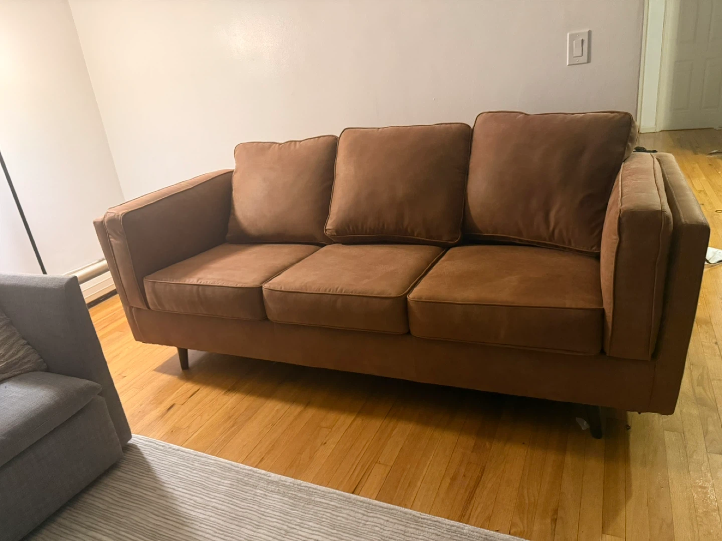Brown Suede Sofa