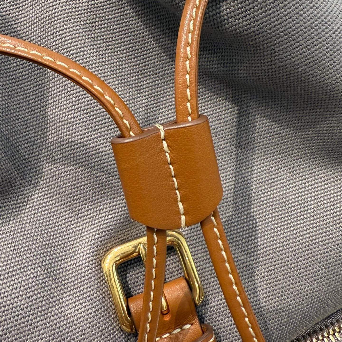 MlU Grey Canvas & Leather Backpack - Unopened! - photo 4