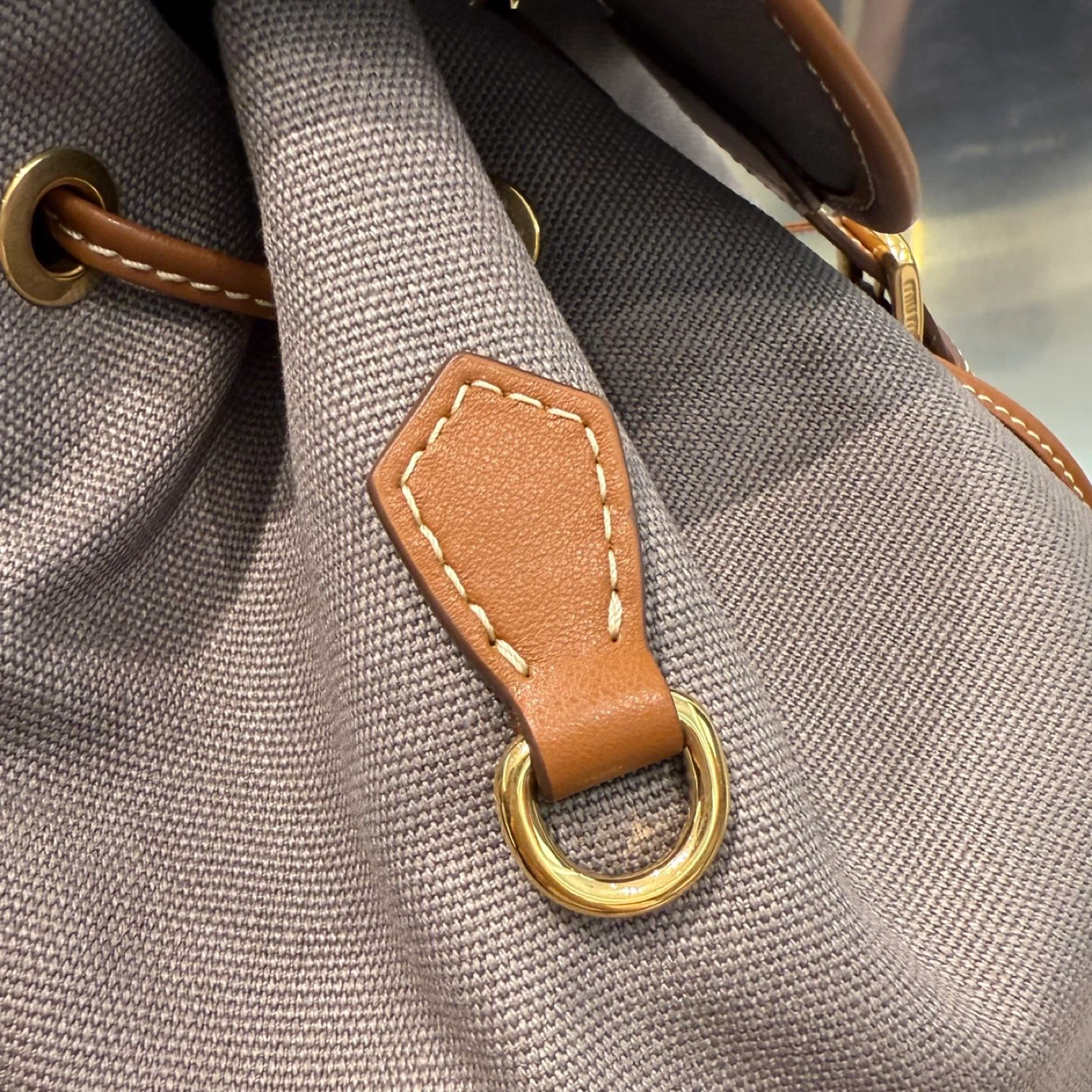 MlU Grey Canvas & Leather Backpack - Unopened! - photo 5