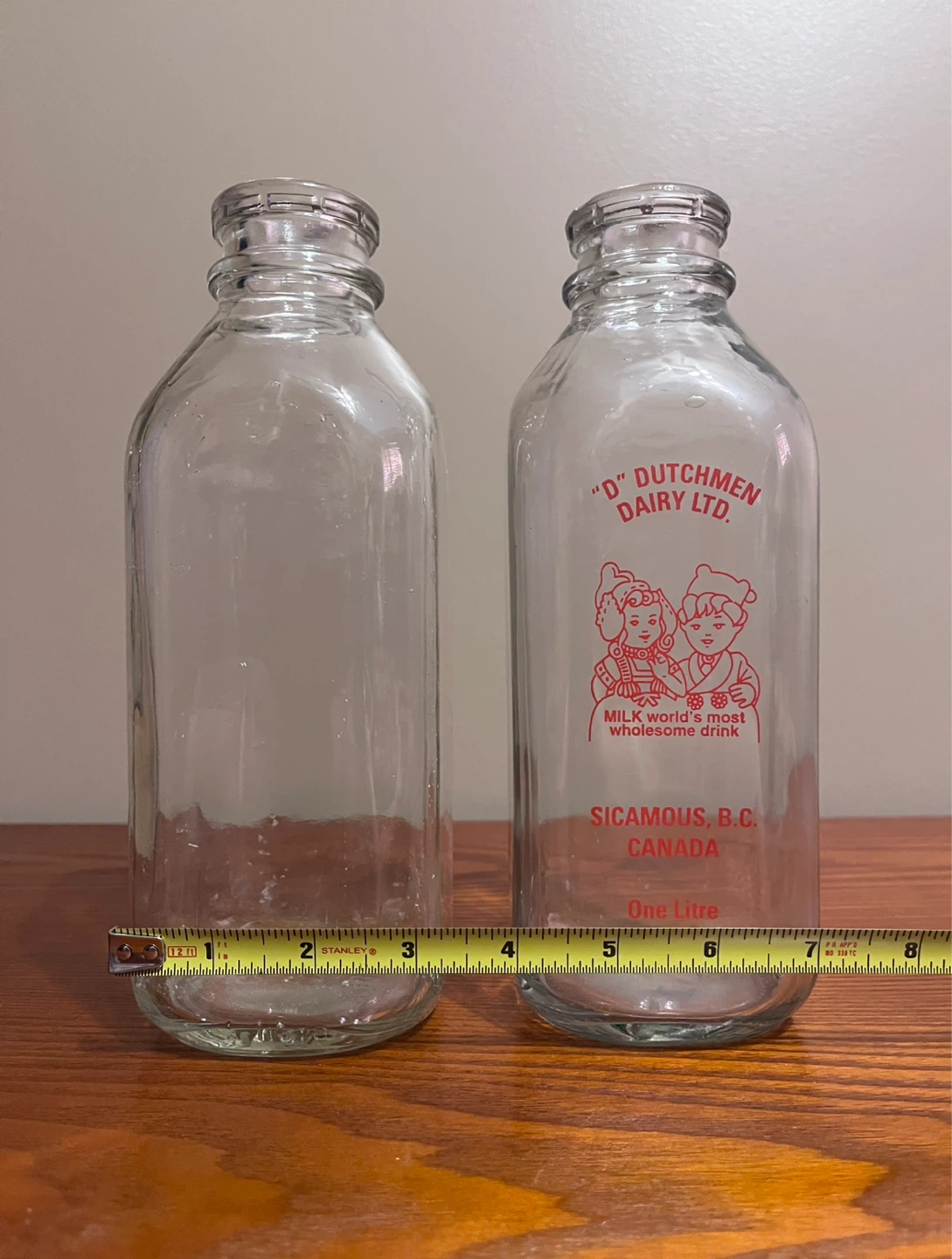 VINTAGE GLASS MILK BOTTLES - photo 2