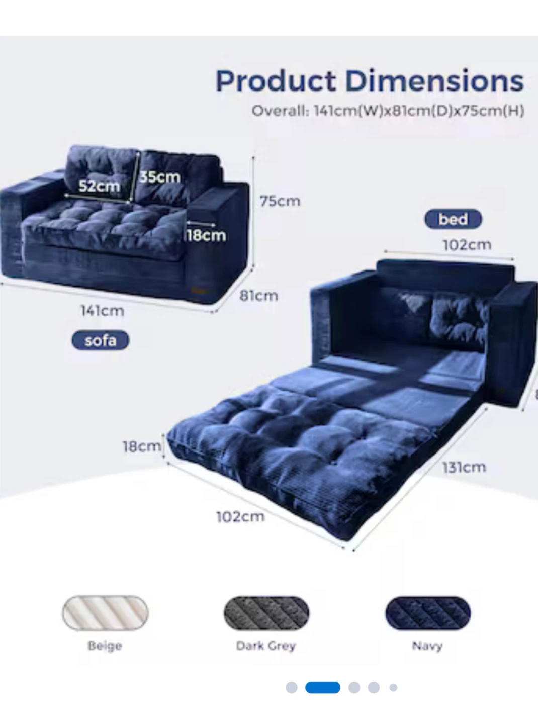 Maxyoto- Convertible Sofa Bed - black - photo 2