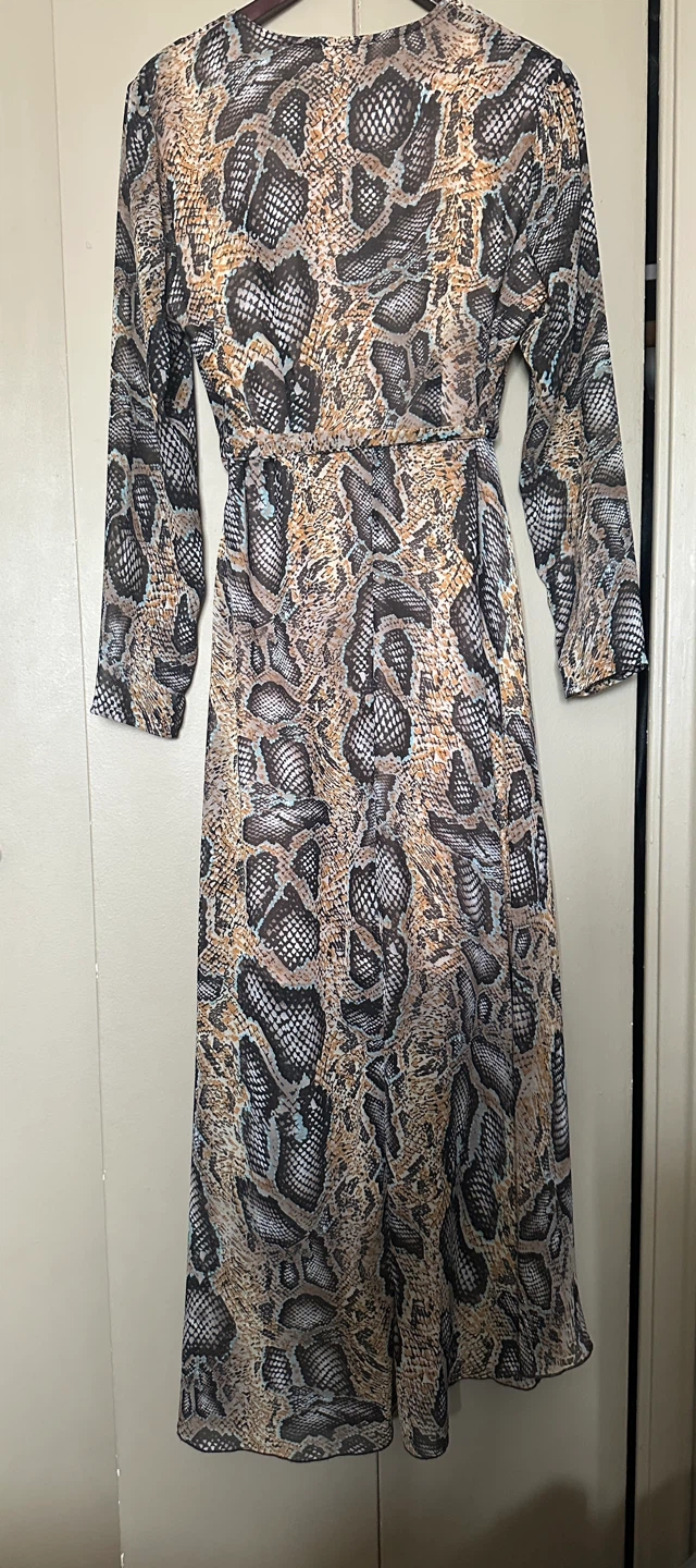 Snake print high low chiffon maxi dress - photo 2