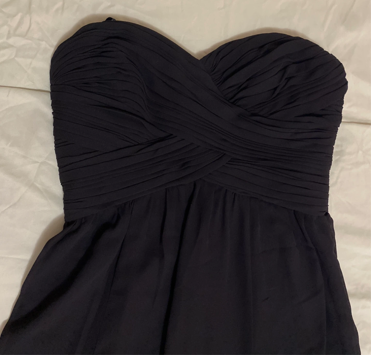 Black Strapless Chiffon Maxi Dress