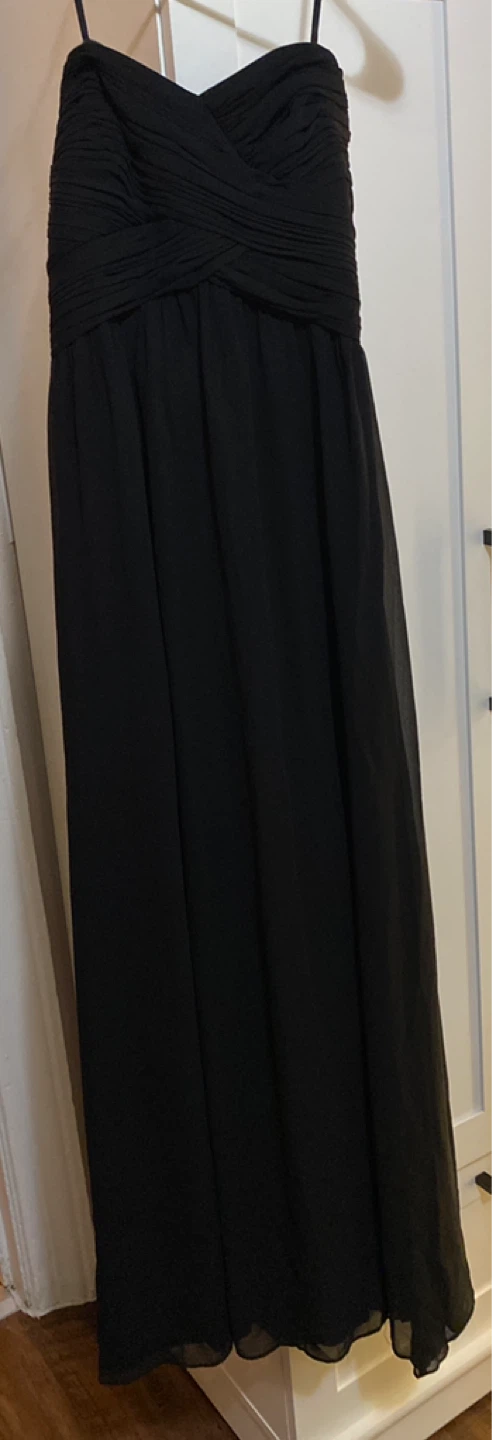 Black Strapless Chiffon Maxi Dress - photo 3