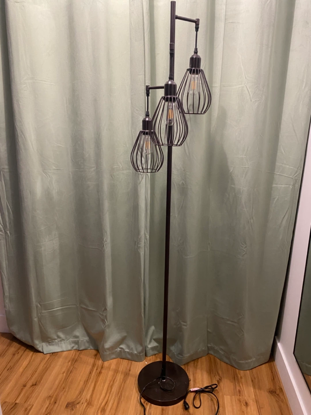 Black-brown 3-Light Floor Lamp